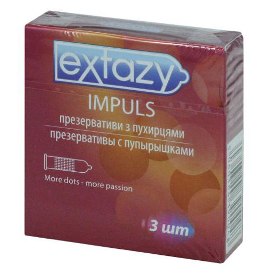 Презервативи латексні зі змазкою Екстезі (Extazy impuls) з пупиришками №3